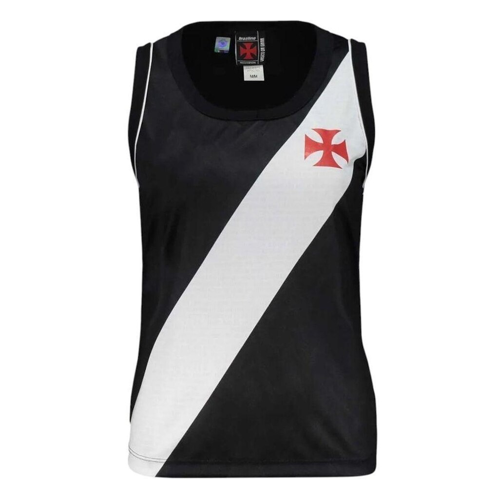 Regata Braziline Vasco Fio Feminina - Preto e Branco P