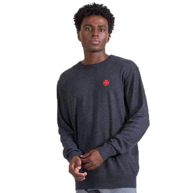 Suéter Braziline Vasco Conto Pullover - Masculino - Chumbo