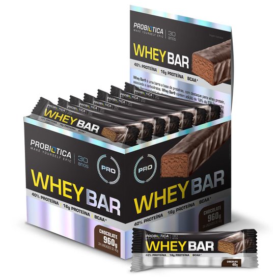 Whey Bar cx c/ 24 unidades - Probiótica