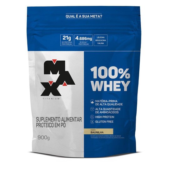Whey Protein 100% Refil Max Titanium 900G